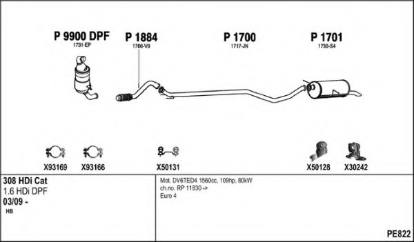 FENNO PE822 Exhaust System